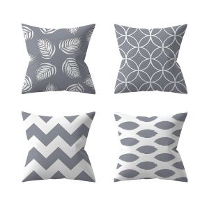 Housse De Coussin 45 X 45cm Paquet De 4 Taies D'oreiller Maison Coussin De Lecture Mobilier De Jardin Coussin D'extérieur S - Neuf