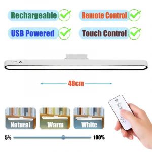 Ore-Lampe De Bureau Magnétique À Intensité Variable,Lampe De Table Usb,Lampe De Lecture Led Aste,Armoire,Chevet,Miroir,Veilleuse,48cm-M3 Rech Remote-3 Colors In 1 - Neuf