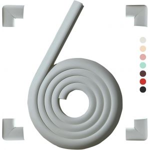 Protection Mousse D'angles Et Rebords Pour Bébés. 2 M Avec Et 4 Protège Coin. Convient Pour Table,Bureau,Cheminée,Comptoir-Coins Pointus Kit De Sécurité Enfants (Gris(4 Coins Et 2 M)) - Neuf