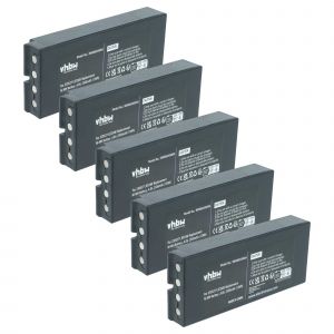 vhbw 5x Batterie compatible avec Danfoss IK3, IK4, T70/4, T70/8, T70/3 op&eacute;rateur t&eacute;l&eacute;commande industrielle (2500mAh, 4,8V, NiMH) - Neuf