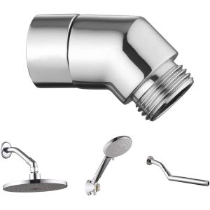 KGABERY-Adaptateur De Douchette À Main À 135 Degrés,Coude Pour Douchette En Cuivre,Coude De Pommeau De Douche Adaptateurs Cuivre Douchette Adaptateur Pour Interface Universelle De 1/2"" Douchette,Argenté - Neuf