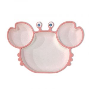 Une Mini Assiette En Silicone Rose Pour Bébé, Pour Tout-Petits Et Enfants, Portable, Antidérapante, Lavable Au Lave-Vaisselle Et Au Micro-Ondes - Neuf