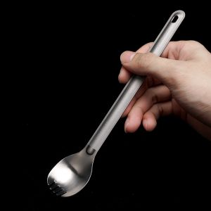 Couverts De Spork à Long Manche En Titane Pour Camping En Plein Air, Sac à Dos, Pique-Nique - Neuf