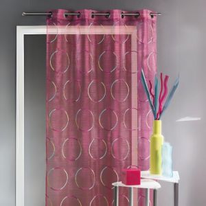 Voilage En Organza Avec Cercles Brod&eacute;s - Neuf