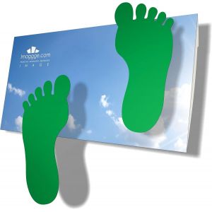 Trahoo-Autocollants Empreintes De Pas D'enfant - Pour Les Sols Lisses, Carrelage, Béton, Vinyle,U2026 - Set De 24 Pieds Adhésifs Vert - Neuf