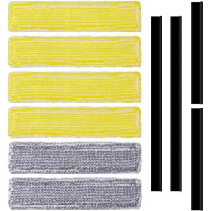 6 Pièces Accessoires De Serpillère En Microfibre Et 4 Pièces En Caoutchouc Pour Aspirateur De Fenêtre Kärcher Wv 2 Black Edition Wv 5 Plus N, Tampons De Nettoyage De Rechange[SSE7115120] - Neuf