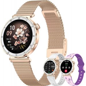 Montre Connectée Femme avec Appel Bluetooth, 1,27"" Smartwatch Cardiofrequencemetre Cycle Menstruel SpO2 Suivi Sommeil, 120+ Modes Sport IP67 Podometre Montre Sport pour Android iOS Argenté - Neuf