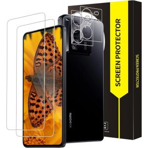 KAL-Lot De 2 + 2 Films De Protection D'&Eacute;cran En Verre Blind&eacute; Pour Xiaomi 13T/13T Pro 5G, 2.5D Incassable Xiaomi 13T, Anti-Salissure, Anti-Huile, Anti-Poussi&egrave;re, Xiaomi 13T Pro - Neuf
