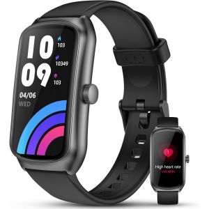 Montre Connect&eacute;e Homme Femme, 1.58"" AMOLED Smartwatch, Etanche IP68 Montre Sport, Montre Connect&eacute; 100+ Mode Sport avec Podom&egrave;tre, Cycle Menstruel, Sommeil, Fr&eacute;quence Cardiaque, Spo2 pour Android iOS - Neuf