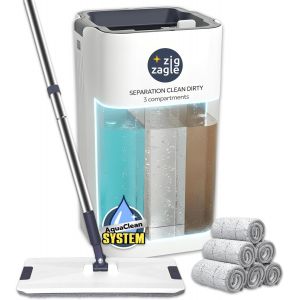 VornixorSarlshopkit Seau et serpilli&egrave;re, Pure Water System, Separation Eau Propre/Sale, Ultra hygi&eacute;nique, Nettoyage Facile, Compact, Balai Plat, serpill&egrave;re Microfibre, autonettoyant, Seau essoreur - Neuf