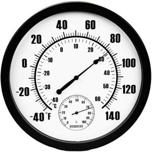 SUBZONAL-PNAWLLCF-65 Thermom&egrave;tre, hygrom&egrave;tre mur M&eacute;tal d&eacute;coratif Big Hanging hygrom&egrave;tre ronde Belle - Neuf