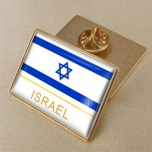 Broche Patriotique Avec Drapeau D'isra&euml;l - &Eacute;pingle &Agrave; Revers En Cristal &Eacute;poxy Avec Drapeau Du Monde - Broche Fantaisie Avec Boucle Ardillon - Bijoux Pour Femmes Et Hommes - Cadeau Souvenir - Neuf