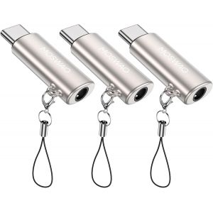 KALANKA-USB C à 3,5 mm Jack, Type C Adaptateur Casque Auxiliaire Microphone Dongle Alliage de Zinc Audio Haute Résolution Compatible avec Galaxy S24 S23 S22 Ultra S20 FE A53 Note 20 Pixel 7 - Neuf