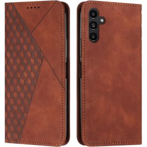 SJZG-Coque Pour Samsung Galaxy A34 5G, Premium Flip Housse &Eacute;tui Protection Rabat Clapet Portefeuille Phone Cover Magn&eacute;tique [Porte Cartes] Antichoc B&eacute;quille Cover (Marron) - Neuf