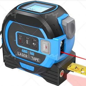 3 dans 1 Laser de mesure de Distance de 5m à l'Échelle de l'Écran LCD avec rétro-éclairage Mètre de Distance, Bleu 40M - Neuf