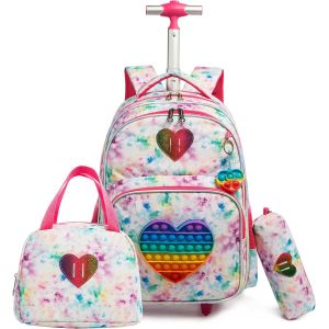 Pop It Fidget Toys Sac A Roulette Fille,16Inch Cartable Fille Primaire Roulette Pop Licorne Push Bubble Sensory Squeeze Squeeze Sac À Roulette,Convient Aux Enfants Du Primaire Et De La Maternelle. - Neuf