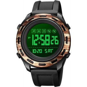 Eryi-Homme Sport Digitale Montre Outdoor Militaire Led Alarme Chronomètre 50m Etanche Plastique Er Caoutchouc Double Temps Multifonction Montres Bracelet - Neuf