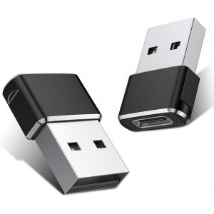 Thef-Adaptateur Usb Vers Usb C 2 Pack,Type C Femelle Usb A Mâle Convertir Chargeur Pour Iphone 16 15 14 13 12 Pro Max,Ipad 10 Air 4 5 Mini 6 7,Samsung Galaxy S24 S23 S22 Fe Plus Ultra,Tab S8 S9 - Neuf