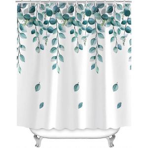 Rideau de douche 120 x 200 cm Vert feuillu Ourlet lesté Textile résistant à la moisissure,imperméable,lavable Rideau de douche en polyester pour salle de bain,bain - Neuf
