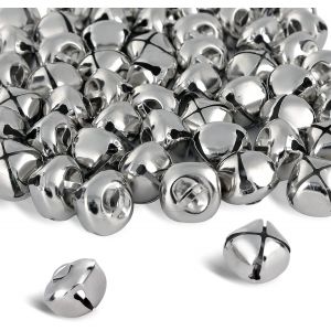 Lot de 100 cloches de 2,5 cm, argent, décoration de Noël, festival, la maison - Neuf