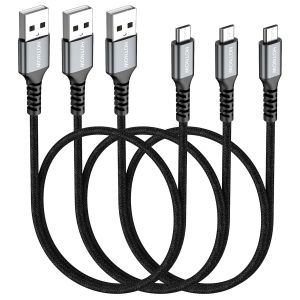 JGD-C&acirc;ble Micro USB court 50cm Pack de 3, c&acirc;ble de Chargeur Android c&acirc;ble de Charge Rapide pour Samsung Galaxy S7 S6 S7 Edge S5, note 5, PS4, Banque d'alimentation - Neuf