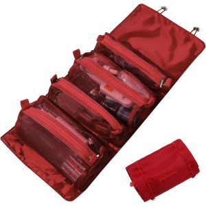 Trousse De Toilette Amovible 4 En 1 Trousse De Maquillage &Agrave; Suspendre Et Enroulable Sac De Salle De Bain Pour Voyage Sac &Agrave; Cosm&eacute;tiques En Maille Portable Pliable Organisateur Cosm&eacute;tique - Neuf