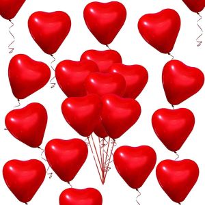 MEVRONISSHOP-50 Pi&egrave;ces Rouge Amour Ballons coeur rouge Latex C?ur des ballons pour la Saint Valentin mariage anniversaire fian&ccedil;ailles anniversaire jardin Graduation bal f&ecirc;te d&eacute;coration romantique d&eacute;c - Neuf
