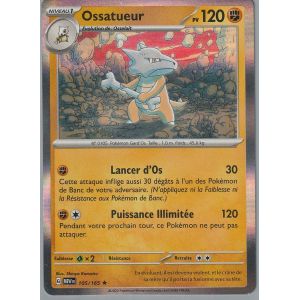 Carte Pok&eacute;mon - Ossatueur - 105/165 - Holo-Rare - Ev3,5 - 151 - Neuf