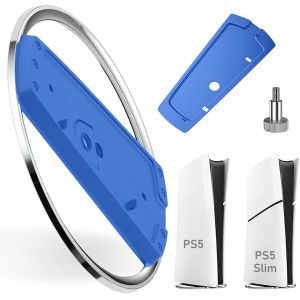 Eryi-Socle Ps5 Slim, Socle Ps5 Compatible Avec La Console Mince Play Station 5,Support Vertical Pour Console Ps5 Slim Disc & Digital Et Ps5, Support Vertical De Refroidissement(Bleu) - Neuf