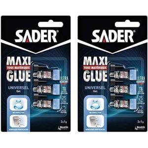 Gel Super Glue Universelle Tous Matériaux Colle de Réparation à Prise Rapide Colle Extra Forte Transparente 3 Tubes de 1 g (Lot de 2) - Neuf