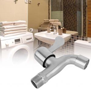 HJLIAN Robinet de salle de bain et de jardin en acier inoxydable SUS304, robinet simple pour machine a laver a eau froide G1/2 - Neuf