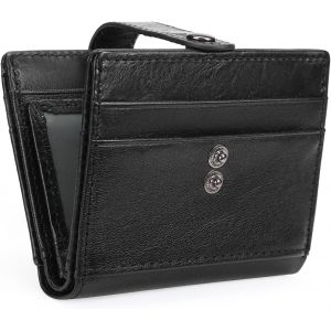 Petit Portefeuille En Cuir V&eacute;ritable Pour Homme - Porte-Cartes - Mini Portefeuille - Petit Porte-Monnaie - En Cuir V&eacute;ritable - Avec Compartiment Pour Cartes De Cr&eacute;dit,Nuit Sombre - Neuf
