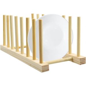 &Eacute;gouttoir &Agrave; Vaisselle En Bambou,Support D'assiettes,Support De Couvercle De Casseroles,&Eacute;gouttoir De Cuisine,Organisateur Pour Bol Et Tasse - Neuf