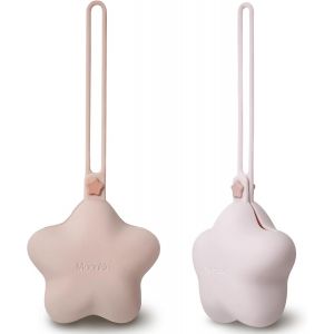Boite A Tetine,2 Pcs Boite Tetine Bebe En Silicone,Boite &Agrave; Sucette Bebe Imperm&eacute;able,Boite Tetine Bebe Portable,Pochettes Pour Sucettes Sans Bpa(Blush/Lilas Doux) - Neuf