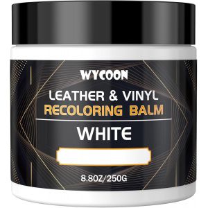 MEVRONISSHOP-Kit R&eacute;paration Cuir, Teinture Liquide, Peinture et Cr&egrave;me Colorante pour Canap&eacute;s, Si&egrave;ges Auto, Chaussures, Meubles - Restaure Les Cuirs Ray&eacute;s et D&eacute;color&eacute;s-Blanc - Neuf