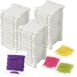 Mevronisshop-300 Pcs Blanc Bobine Plaque De Fil En Plastique,Carte De Fil &Agrave; Broder Roderie Croix Canette Organiseur De Fil &Agrave; Coudre Pour Couture Bricolage - Neuf