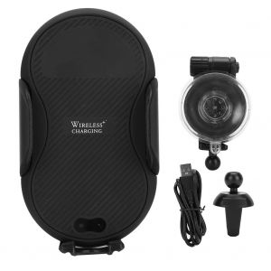 Support De Telephone Pour Tableau De Bord Et Grille D'aeration, Chargeur De Voiture Sans Fil A Induction Infrarouge, Noir - Neuf