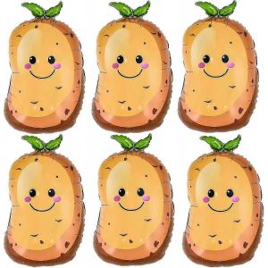 Paquet de 6 ballons de pommes de terre Ballons en aluminium v&eacute;g&eacute;tal pour la f&ecirc;te d'anniversaire D&eacute;coration de douche de b&eacute;b&eacute; sur le th&egrave;me de la pomme de terre - SNNGV-GOOD - Neuf