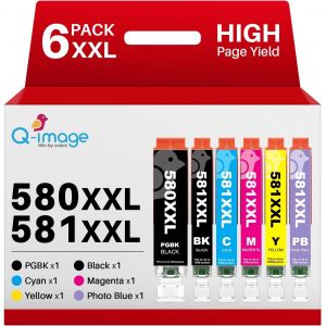 Pgi-580Xxl Cli-581Xxl Cartouches D'Encre Compatibles Pour Cartouche Canon 580 Cartouche Canon 581 Pour Canon Pixma Ts8350 Ts8250 Ts6150 Ts6250 Ts6350 Ts8150 Ts8151 Ts9150 Tr7550 Tr8550(6 Pack) - Neuf