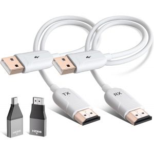 Hdmi Sans Fil,Décodage 4K 1080P Émetteur Et Récepteur Hdmi Sans Fil Pour Le Streaming De Fichiers Vidéo Et Audio D'Un Ordinateur Portable Ou D'Un Pc Vers Une Tv Hd Ou Un Projecteur,Blanc - Neuf