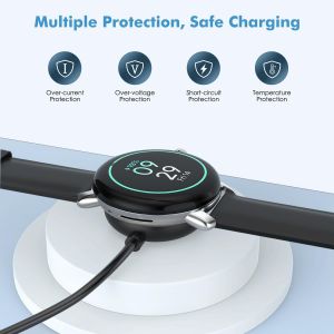 TIANYI-Chargeur Compatible avec Google Pixel Watch 3/Pixel Watch 2, Station de Charge Magn&eacute;tique avec C&acirc;ble de Chargement USB de 1M pour Fitbit Ace LTE/Versa 4/Versa 3/Sense 2/Sense, Noir - Neuf