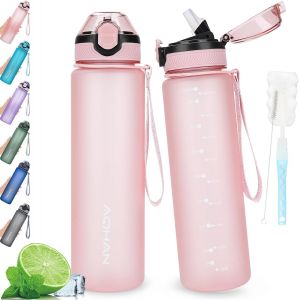 Shiba-Bouteille D'eau Avec Couvercle À Rabat Anti-Fuite, Sans Bpa Avec Paille, Passe Au Lave-Vaisselle, Carafe D'eau Non Toxique A[1 - Neuf