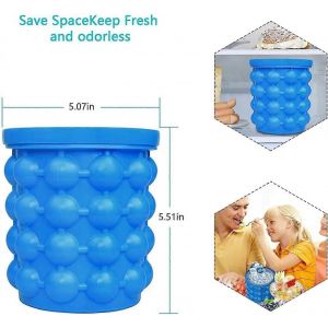 Machine à glaçons en silicone, bac à glaçons, seau à glace à refroidissement rapide, seau de stockage de glace avec couvercle, pour whisky - Neuf