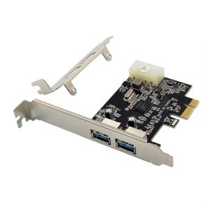 NEC720200 Carte de montage PCI-E X1 Double port USB 3.0 Carte d'extension 5G Externe USB Master Conversio - Neuf