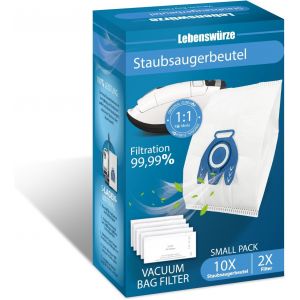 Lot De 10 Sacs D'Aspirateur Compatibles Avec Miele Complete C3/Complete C2/Classic C1/S2/S4/S5/S6/S8 Hyclean 3D Efficiency Gn Avec 2 Protections Moteur Et 2 Filtres D'&Eacute;chappement - Neuf