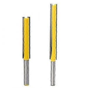 2pcs 6.35mm tige garniture affleurante fraises mèches de défonceuse carbure extra long fraise à bois fraise outil de travail du bois lame de coupe 50mm 76mm - Neuf