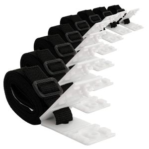 Lot de 8 kits de fixation pour bâche solaire de piscine, sangles adhésives, plaques de fixation en nylon, boucles pour fixation de bâche solaire - Neuf