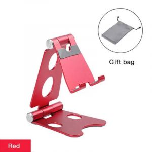 Support De Bureau En Alliage D'aluminium Pour Téléphone Iphone Ipad 4-8 Pouces,Pliable Et Portable,Multi-Angle.Red. - Neuf