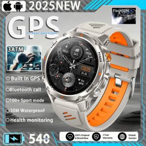 2025 Nouveau T-Rex 3 Montre Intelligente Hommes Gps Intégré 540 Mah Batterie 3Atm Étanche Boussole Baromètre Altimètre Sport Smartwatch Homme.Silver Orange.Gps Sports Watch - Neuf