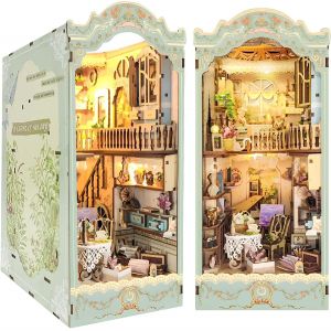En bois Miniature maison de Poupées avec des Meubles et de la Lumière de LED, 3D en Bois casse-tête, serre-livres Art, Kit de Construction pour les Personnes de Plus de 14 Ans - Neuf